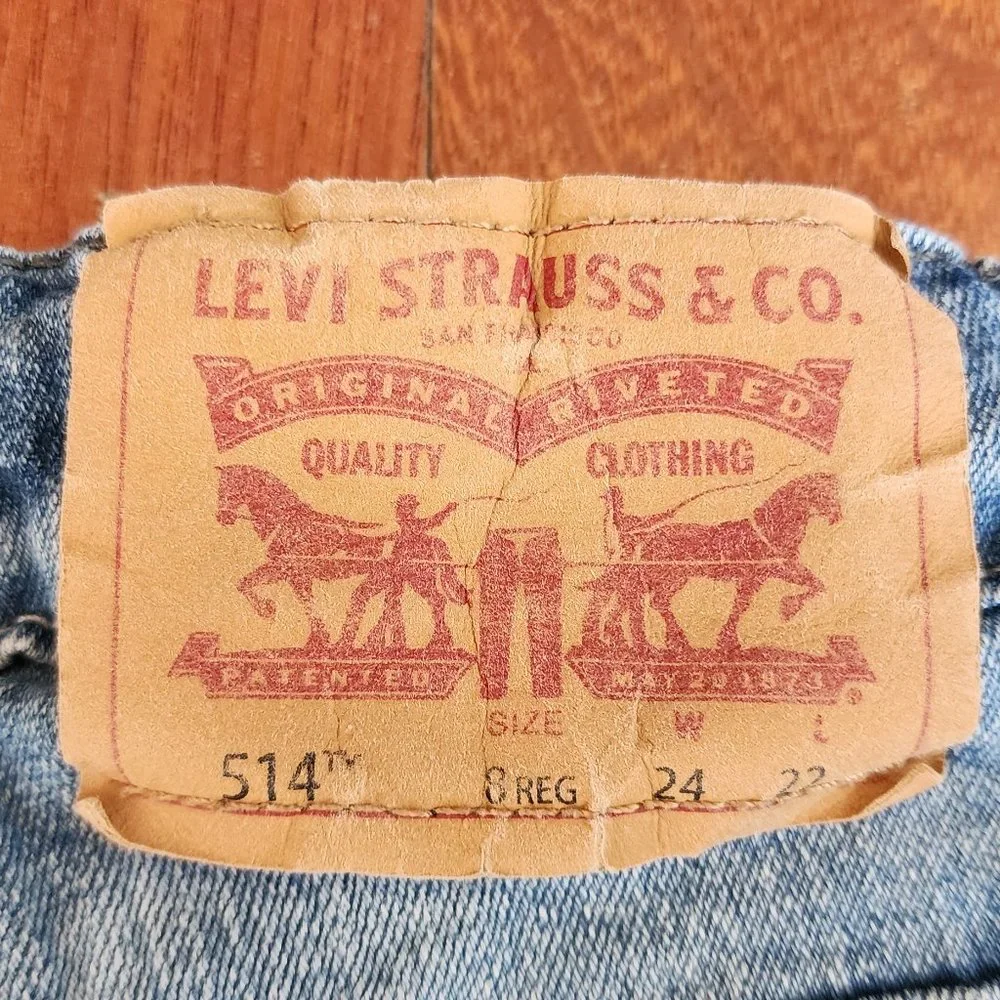 Levi's 514 Kids Light Wash Straight Jeans Size 8